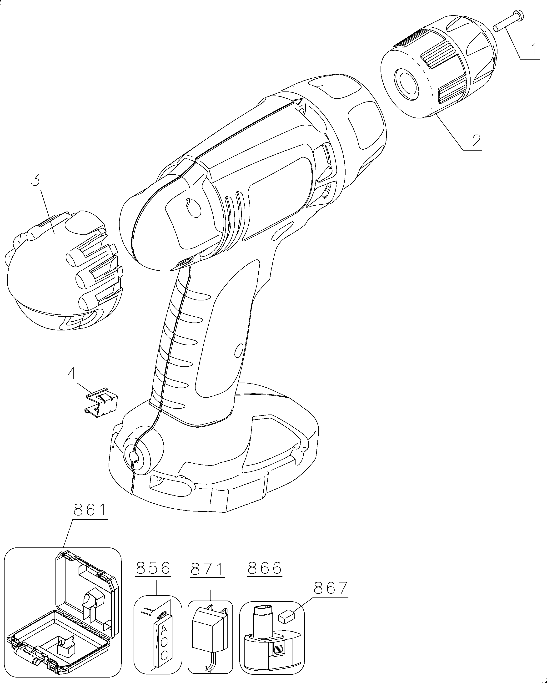 Page A Diagram and Parts List for CD9602K 1 Black and Decker Boring Machine